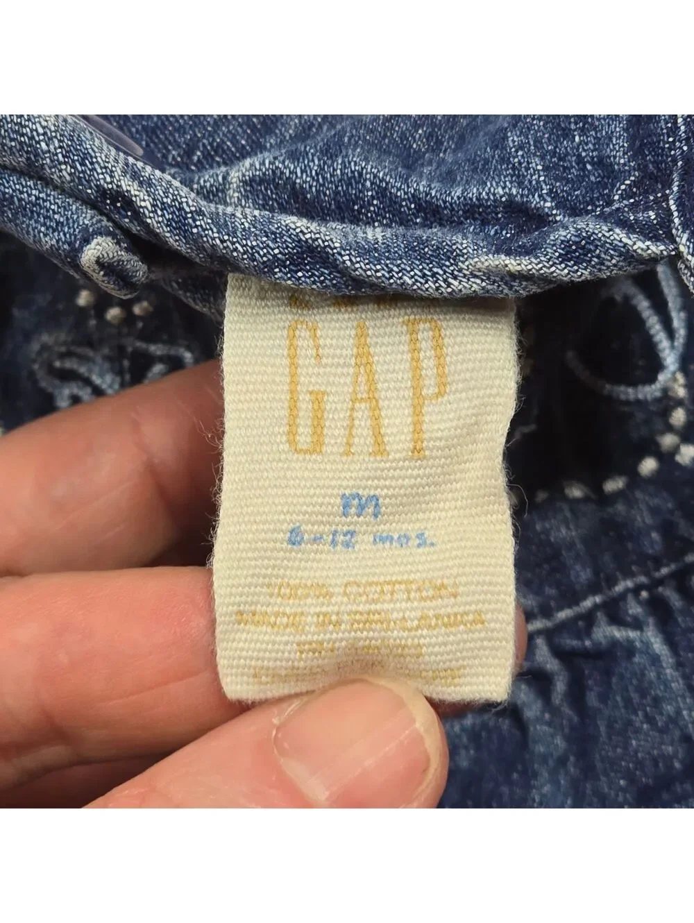 Vintage Y2K Baby Girl Clothes Gap Denim Dungarees Jean Overalls Romper 6-12 m